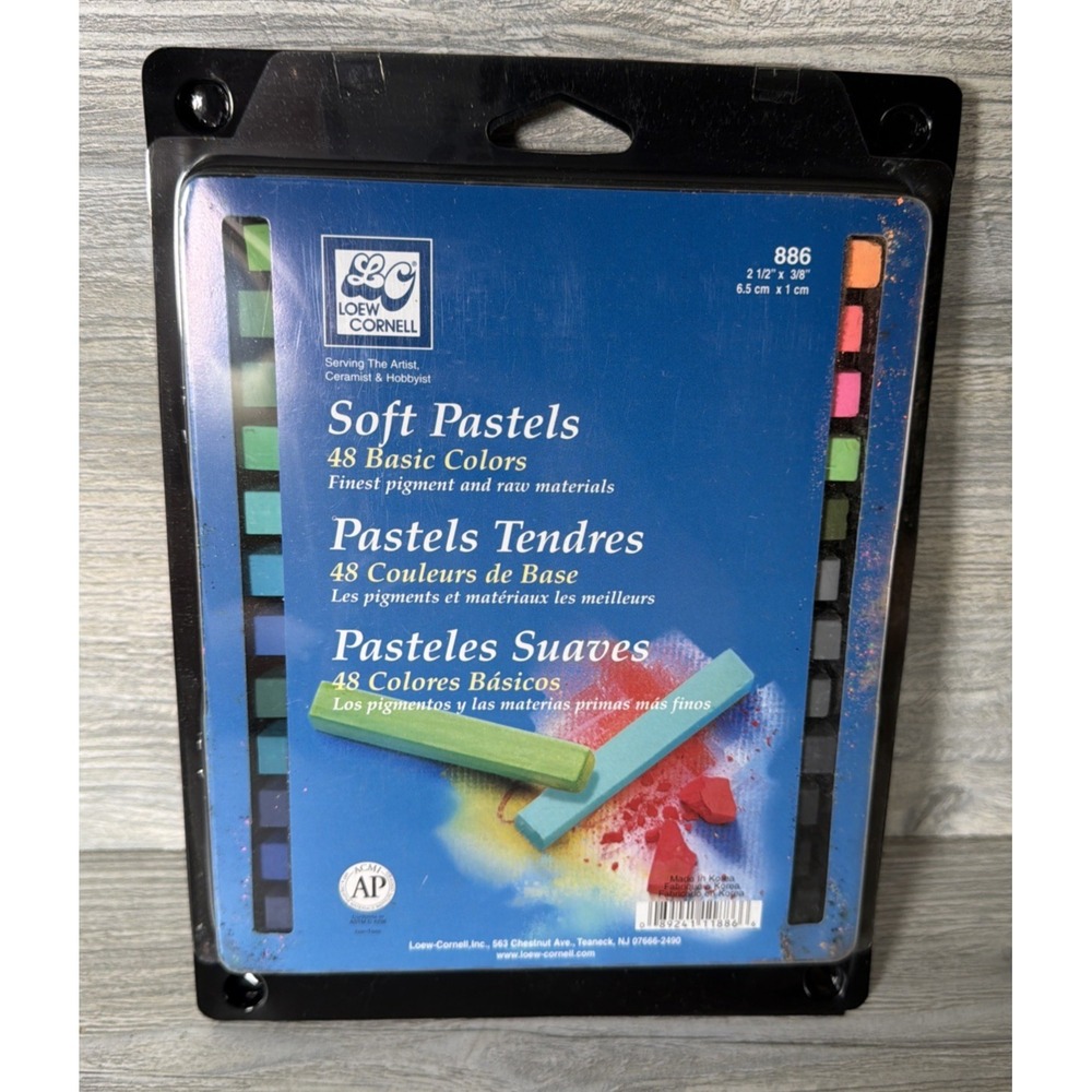 Loew Cornell Soft Pastel 2.5" Sticks 48 Basic Colors Set 886 Artist Ceramist